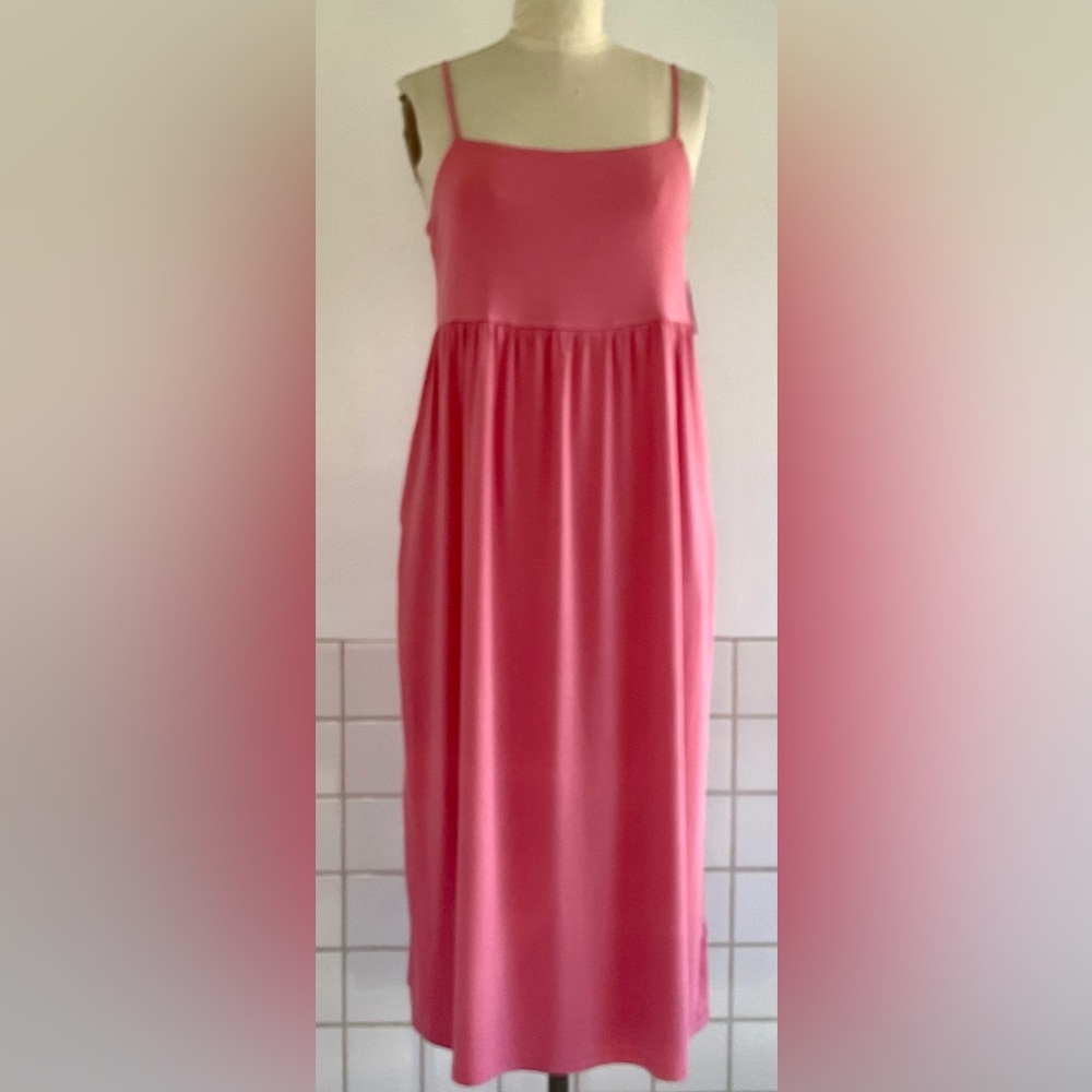 Old Navy Soft Coral Midi Spaghetti Strap Sun Dress Sz. Medium NWT